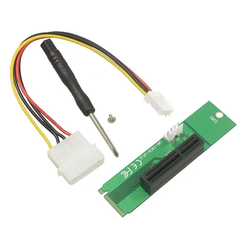 New NGFF M2 M.2 to PCI-E 4x 1x Slot Riser Card Adapter Male To Female PCIE Multiplier For BTC Miner Mining Machine