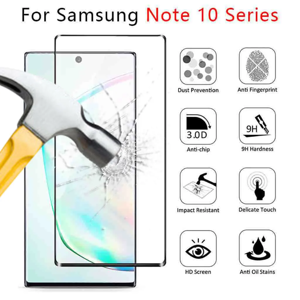 

4PC phone Screen Protector for Samsung Galaxy Note 10 10+ Tempered Glass Screen Protector Film for Samsung Galaxy Note 10#Y4