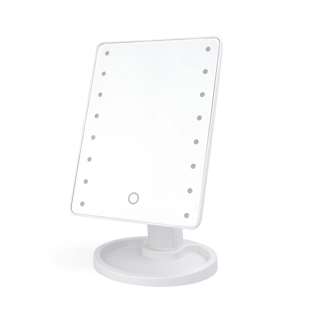 White Makeup Mirror 360 градусов Регулируемый профессиональный светодиодный сенсорный экран макияж зеркало светодиодный зеркало для макияжа набор игл для удаления угрей - Цвет: White Makeup Mirror