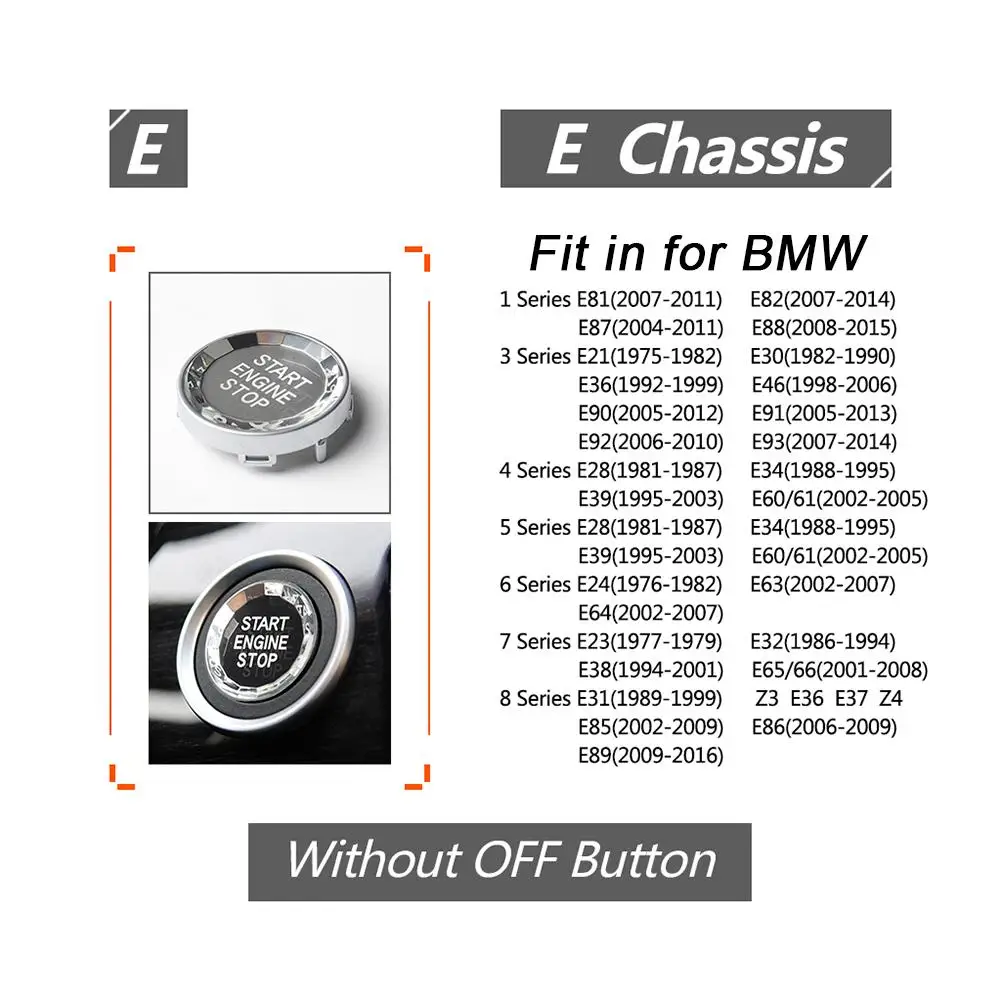 Автомобильный нажатием одной кнопки старта и кристальными пуговицами E шасси одноклавишный выключатель крышка для BMW 3/5 серии X1/3/5/6, автомобильные аксессуары
