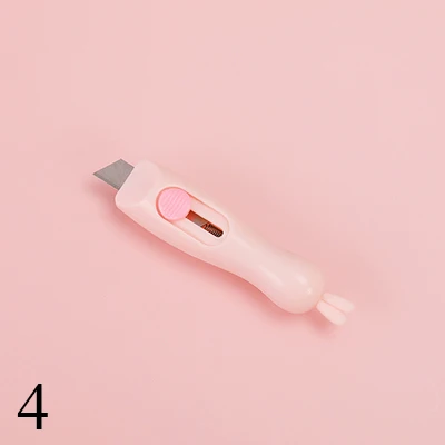 4 Милый пластиковый художественный нож Kawaii, креативный мини нож, коробка, резак для детей, подарок, офисные школьные принадлежности, студенческие канцелярские принадлежности - Цвет: 4