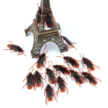 

Halloween Fake Simulation Plastic Cockroaches Rubber Toy Joke Decoration Props Party supplies Wholesale 10Pcs/Set