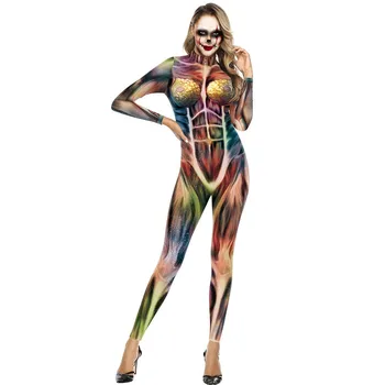 

Are you sure not to click in and see Women's Fashion Muscle Print Long Sleeve Slim Costumes Zipper Jumpsuit Dropshipping