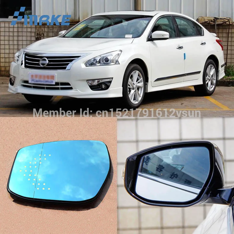 SmRKE, 2 шт., для Nissan Teana, зеркало заднего вида, синие очки, широкий угол обзора, СВЕТОДИОДНЫЕ указатели поворота, светильник, Мощный нагрев