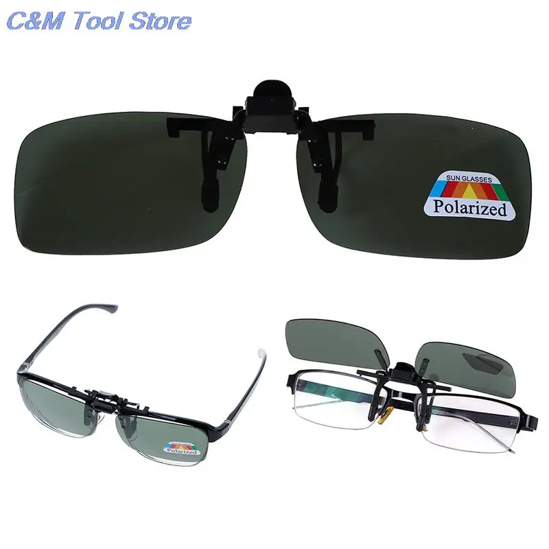 Clip Occhiali Da Sole Polarizzati Per Guida Notturna - Lenti Gialle Antiriflesso, Flip Up Senza Telaio, Adatti Sopra Occhiali Da Vista, UV400, Per Pesca E Outdoor