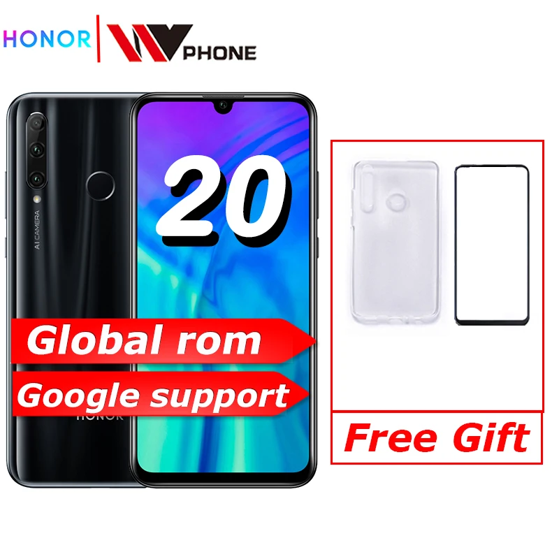 Глобальный rom honor 20i lite мобильный телефон 6 21 дюймов Android 9 0 FM Лицо отпечатков
