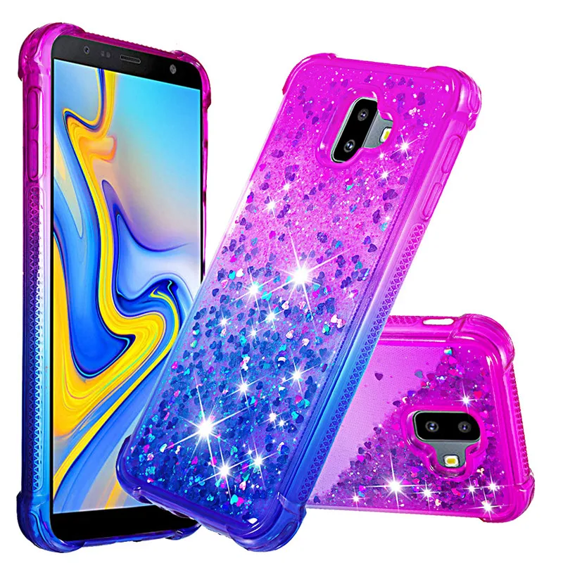 Чехол для Samsung Galaxy A9 A7 2018 J3 J7 J4 J6 Plus чехол с градиентными блестками и динамическим