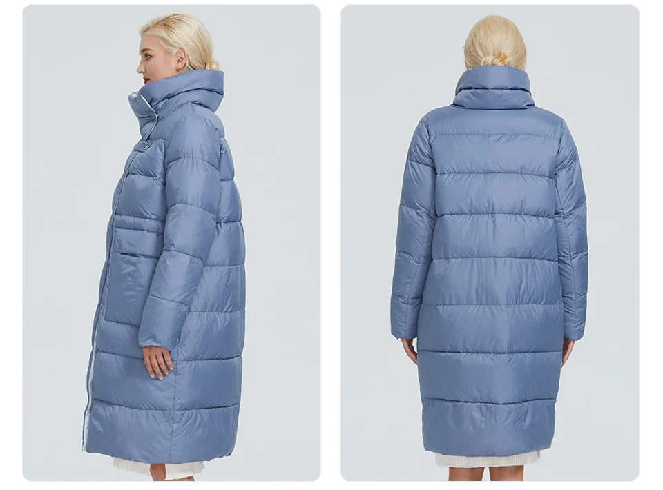Астрид зимняя куртка женская контрастная цветная длинная плотная хлопковая одежда с капюшоном и молнией теплое пальто Женская парка AR-7040