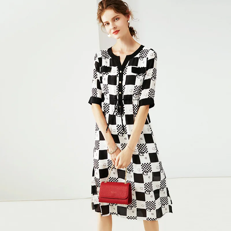 Wit Zwart Geruite Overhemd Zijden Jurken Vrouwen 2020 Zomer Merk Lange Casual Sexy Kantoor Werk Boho Jurk Plus Size Dropship Wit Zwart Geruite Overhemd Zijden Jurken Vrouwen 2020 Zomer Merk Lange Casual Sexy Kantoor Werk Boho Jurk Plus Size Dropship