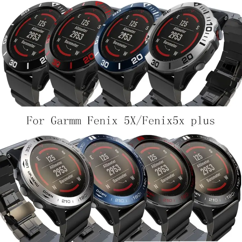 

Metal Bezel Ring Adhesive Cover Replacement For Garmi Fenix 5X Smart watch And Fenix 5X Plus Classic Smart Watch Accessories