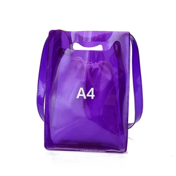 

Beach handbags new printing custom A4/A5 bucket shoulder bag transparent bag