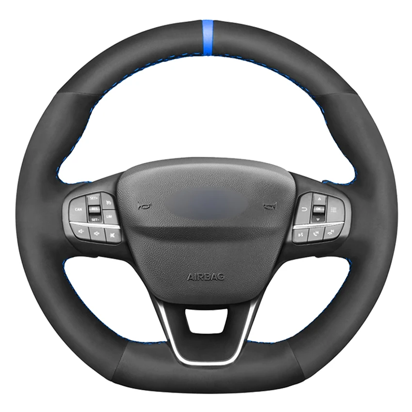 Coprivolante Per Auto In Pelle Scamosciata Nera Per Ford Focus St-Line Fiesta St-Line 2018-2019 Focus St Fiesta St 2018-2020