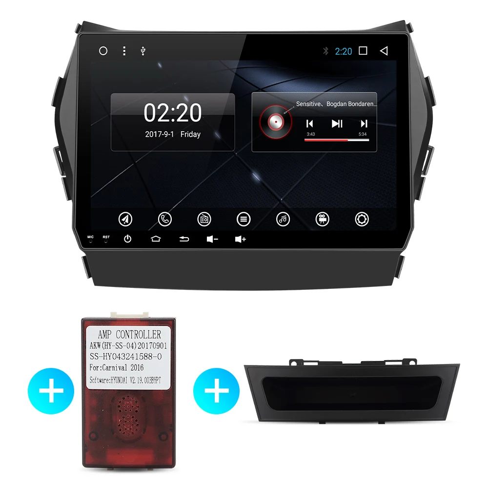 Автомобильный dvd-плеер для hyundai IX45 Santa fe 2013 Автомобильный навигатор gps Видео Радио 1 din Android 9,0 PX6 - Цвет: with canbus frame