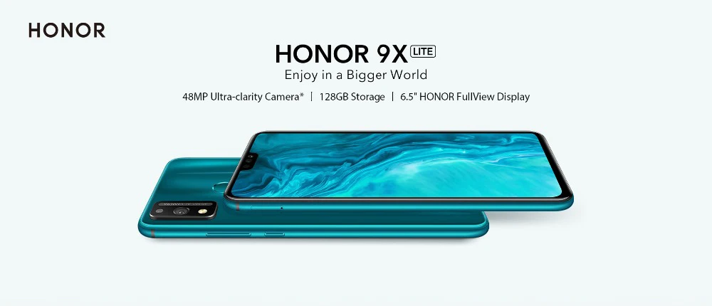 New Arrival Honor 9X Lite Smartphone 4G128G 48MP AIS Camera 6.5'' Mobile Phone Android Face Unlock Turbo 3.0 OTA NFC