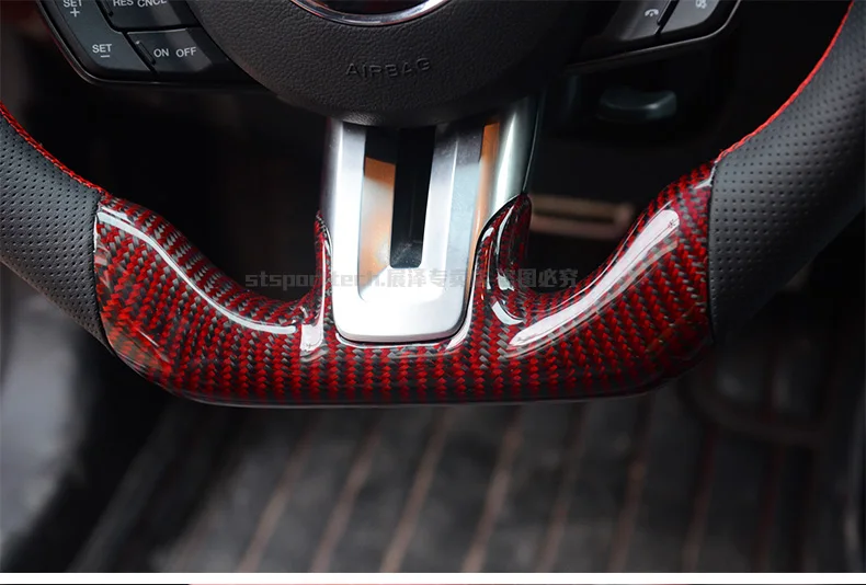 QHCP руль заказной углеродного волокна коровьей кожи замши для Ford Mustang автомобильные аксессуары Руль