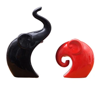 

Ceramic Animal Elephant Sculpture Porcelain Jewelry Crafts Art Statue Home Desk Decoration Gifts
