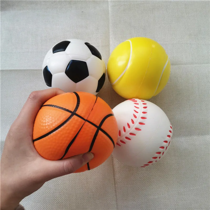 Pu-Sponge-Toys Squeeze-Balls Soft-Foam-Toy Football Tennis-Baseball Anti-Stress Baby