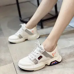 2019 женские кроссовки; Дизайнерская обувь на толстой подошве; женская увеличенная платформа; tenis feminino; дышащая обувь; zapatos mujer