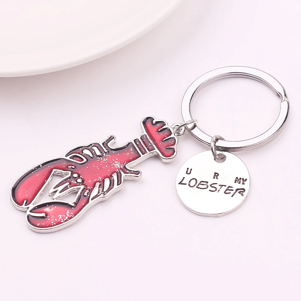 

Fashion Style TV show Friends You're My Lobster Keychain Red Lobster Pendant Key Chain Women Men Car Keyring Best friend Gift