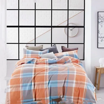 

Simple lattice pattern bed sheet color stripe bed sheet quilt cotton bedding children washed cotton mattress protective cover