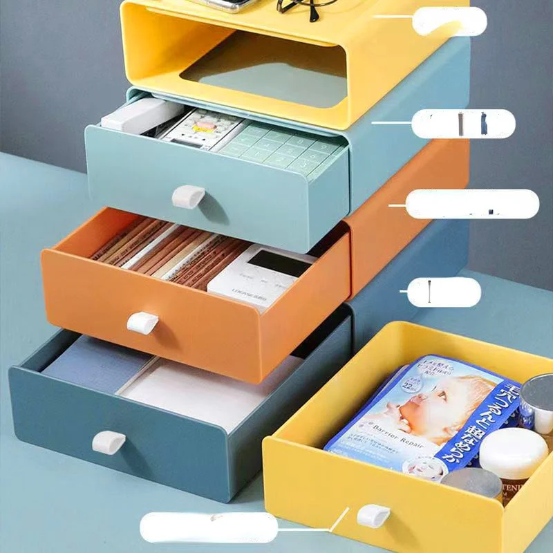 Plastic Drawer Box Storage Box Desk Organizer Drawers Storage Rack