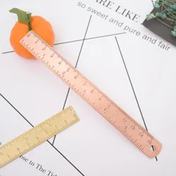 15cm de bronze régua reta para a escola escritório papelaria pintura metal desenho ferramentas chancery medição régua marcador