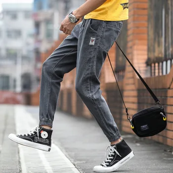 

Men's jeans spring pants new fashion brand loose legged pants men's patchwork Vintage Harlem men's pants