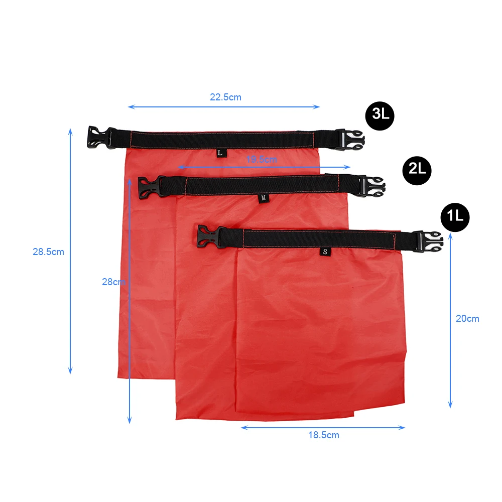 Lixada упаковка из 3 1L+ 2L+ 3L Водонепроницаемый сухой мешок Открытый Портативный Сверхлегкий сухие мешки кемпинг альпинизмом Каякинг