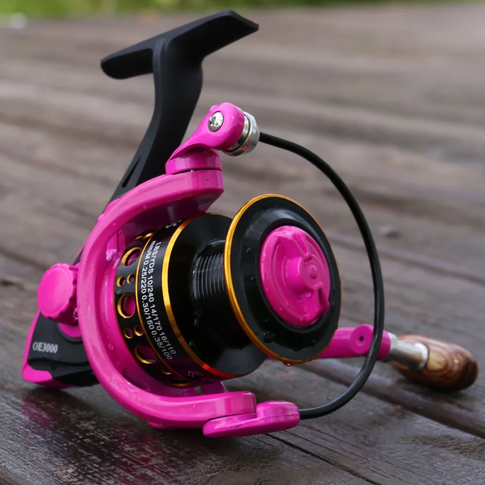 Sougayilang 5.0:1 Spinning Fishing Reel Wooden Handle 1000-3000 Serie