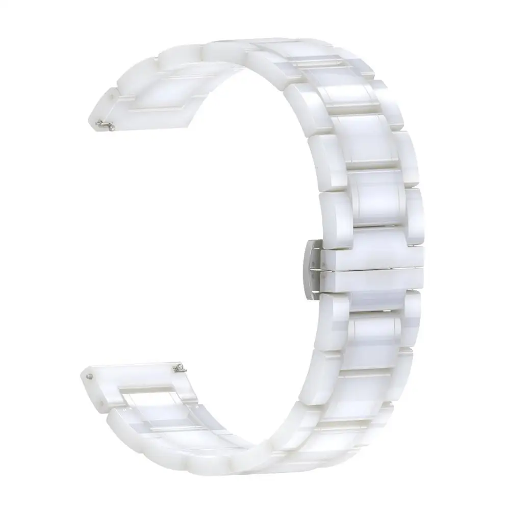 Роскошный керамический ремешок для samsung galaxy active 46/42 часы для Amazfit Pace/Stratos 2/Bip Смарт часы керамический ремешок - Цвет ремешка: white