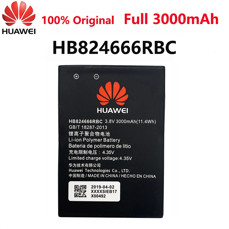 100% Оригинальная батарея Hua Wei HB824666RBC с реальной емкостью 3000 мАч для Huawei E5577 E5577Bs-937
