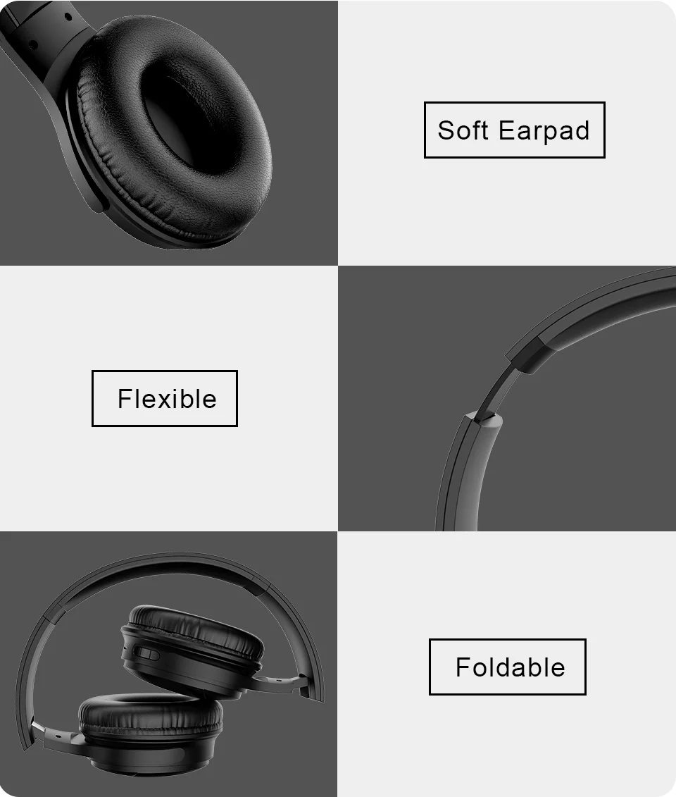 H1 Pro Bluetooth Headphones HIFI Stereo Wireless Earphone Gaming Headsets Over-ear Noise Canceling with Mic Support TF Card