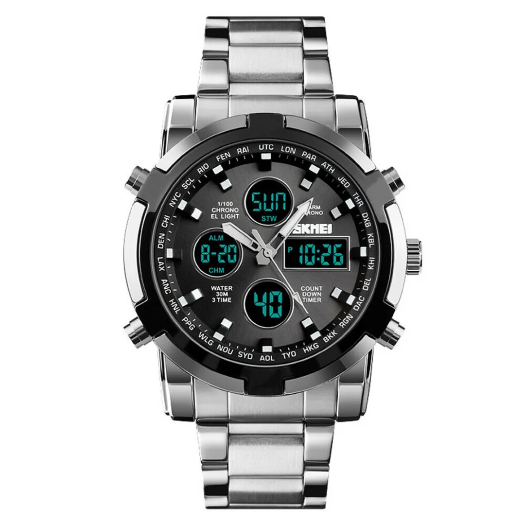 

Men Watches Waterproof Casual Business Watch Stainless Steel Digital Wristwatch Clock Relogio Masculino for Men