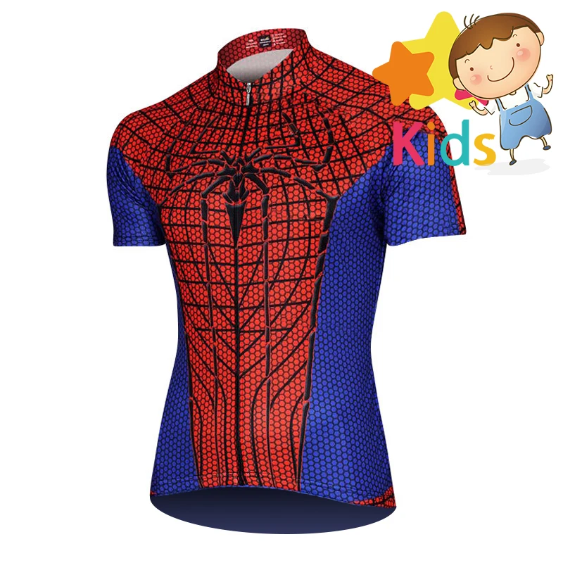Супергерой Marvel adventures Велоспорт комплект для детей Человек-паук комплект велосипедной одежды Майо Ропа Ciclismo дышащая одежда для велосипедистов