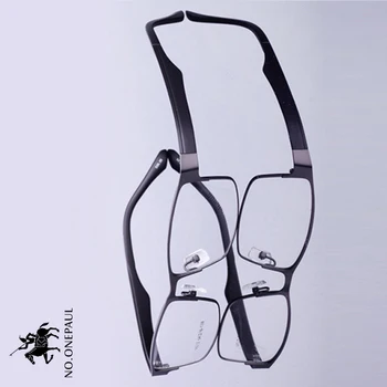 

NO.ONEPAUL Ultralight Square Prescription Eyeglasses Male Eyeglass Spectacle Frame stainless steel Optical Glasses Frame Men