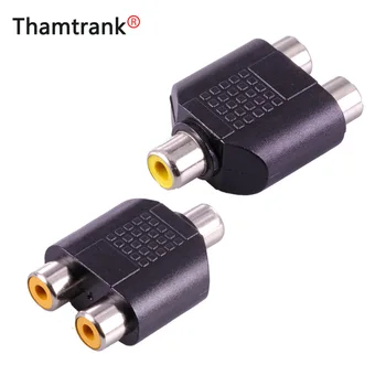 

1Pc RCA Jack Jack Connector Nickle Plated 2xRCA Jack Socket to 1RCA Jack Adapter