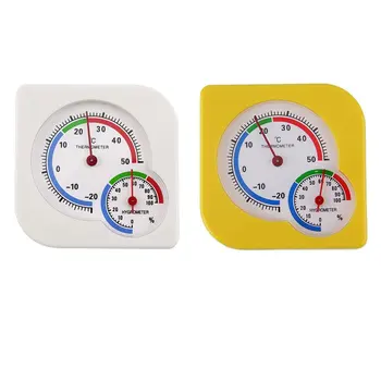 

Gourd-Shaped Thermo-Hygrometer Wall-Mounted Table Dual-Use Type Indoor Thermometer 2-In-1 Thermometer 1Pcs