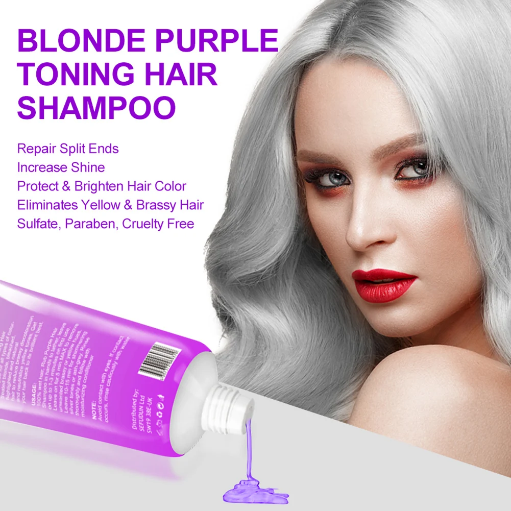 Purple Shampoo for Blonde Hair Eliminates Brassy Yellow Tones for Ash  Silver, Revitalize Bleached & Highlighted Hair|Shampoos| - AliExpress