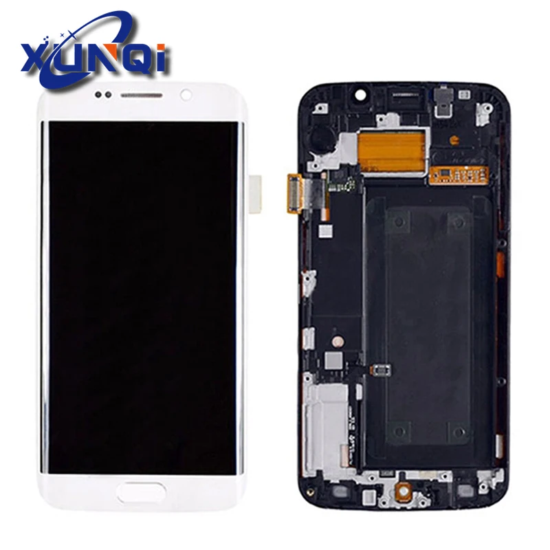 

For Samsung Galaxy S6 Edge LCD G925 G925F SM-G925F oem lcd with frame for samsung s6 edge digitizer screen display assembly #XQS
