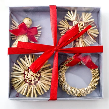 

Holiday Christmas Ornaments Seasonal Decorative 3pcs Hand Crafted Tree