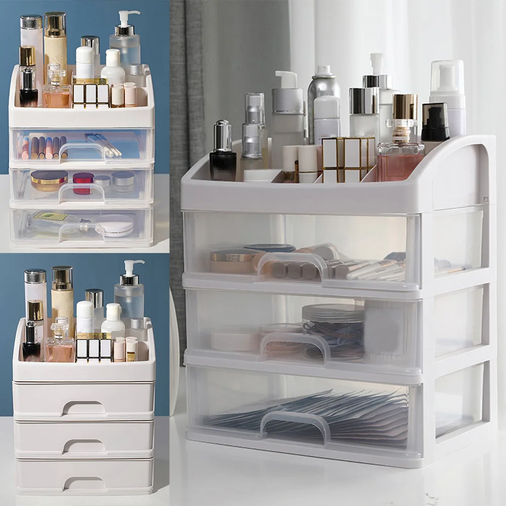 

3 Layers Makeup Organizer Acrylic Cosmetics Organizer Dust-proof Makeup Storage Box Jewelry Organizer Makeup Box for Cosmetics