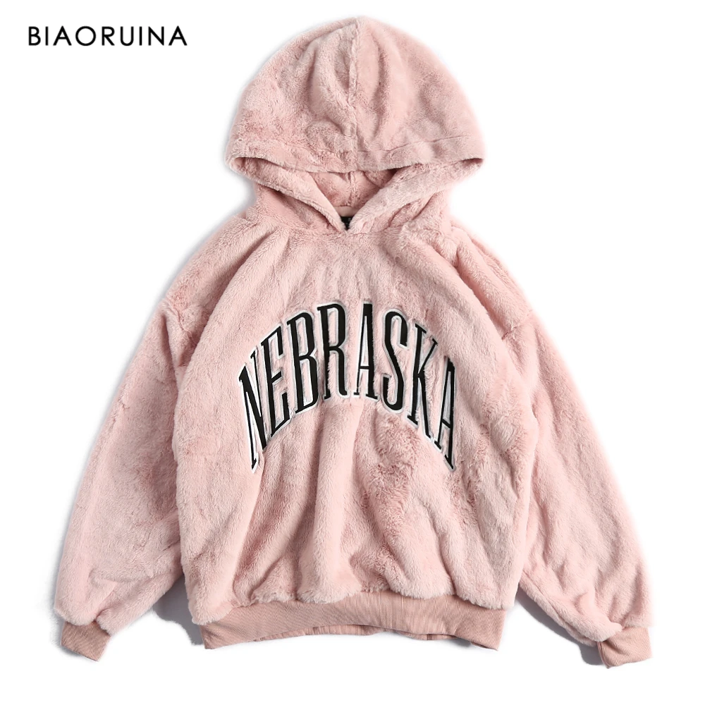 pink fluffy hoodie