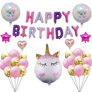 

Unicorn Party Birthday Balloons My little pony Ballons Baby Shower Birthday Party Decoration Kids Birthday party alphabet Baloon