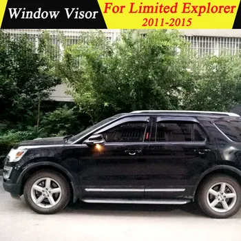 

For Ford Limited Explorer 2011-2015 Plastic Black Window Visor Vent Shades Sun Rain Deflector Guard Auto Accessories 4PCS/SET