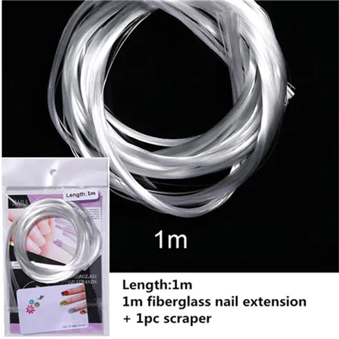 1 упаковка, Профессиональная форма для наращивания ногтей из стекловолокна, для наращивания шелка, волоконные ногти, акриловые наконечники, салонный инструмент, зажимы для кривизны - Цвет: 1m