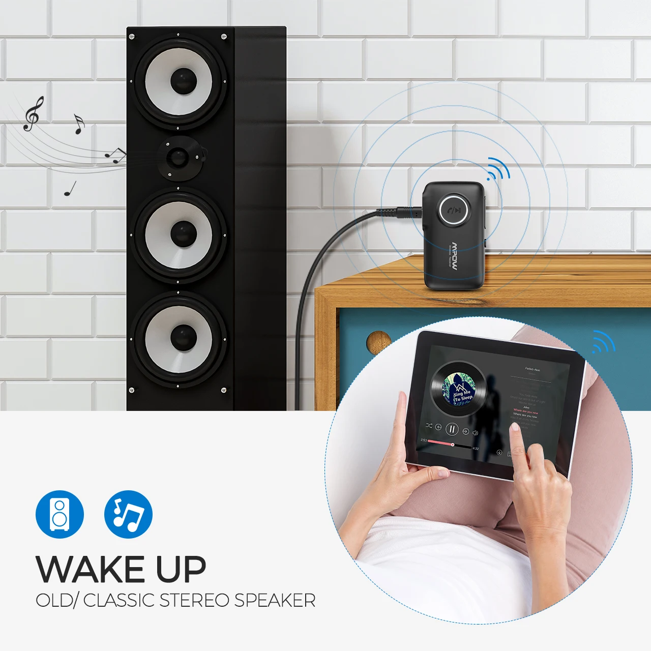 Mpow Bluetooth Receiver 3 5mm AAC Bluetooth Adapter Handsfree With 15H Playtime For Headphones Speake Audio AUX Car