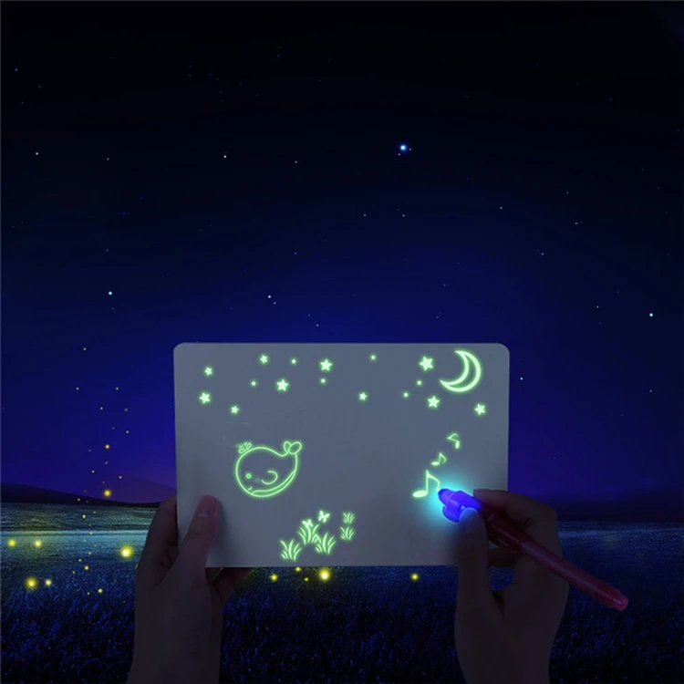 Волшебная светящаяся 3d доска для рисования с светильник-забавная флуоресцентная развивающая игрушка для рисования граффити доска для рисования детская Подарочная игрушка А3 А4 А5