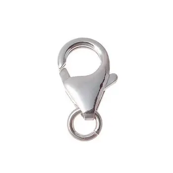 

Sterling silver medium pear carabiner closure