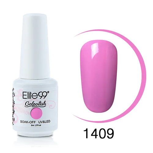 Elite99 Гель-лак для ногтей глянцевый красочный Полупостоянный гель для дизайна ногтей лак для ногтей для маникюра геллак верхнее покрытие Гибридный праймер - Цвет: 1409