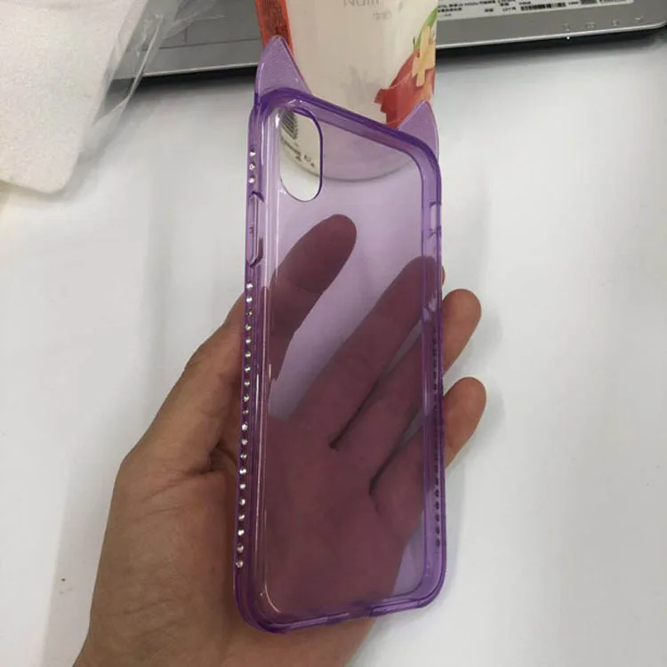 Милый чехол для телефона с кошачьими ушками для iPhone XR X XS Max, защитный чехол для iPhone 6 6s i7 i7 Plus i8 i8 Plus Coque Funda